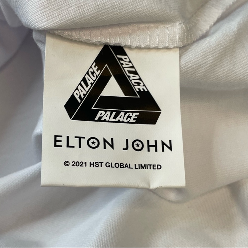Palace Skateboards Elton John LA Dodgers Long Sleeve White Tee Shirt Mens Small - Picture 6 of 9